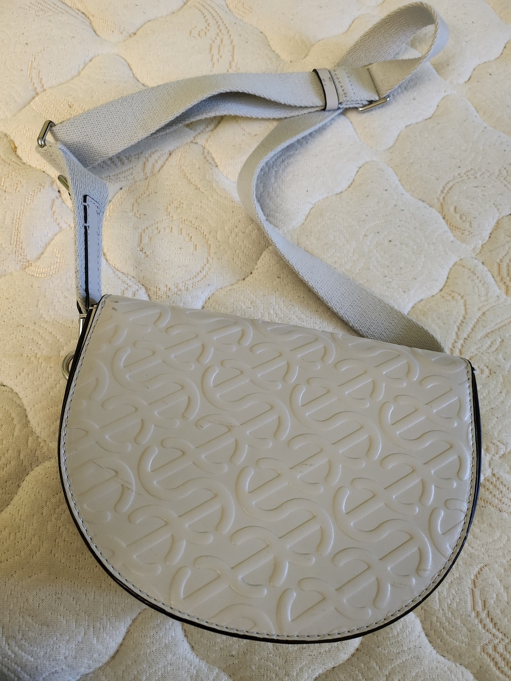 Ecco White Crossbody Saddle Bag